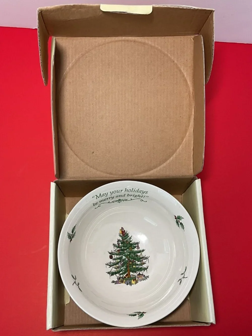 Spode Christmas Tree Candy Bowl 4” Porcelain